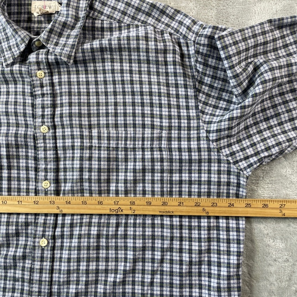 J Crew Shirt Mens Large Plaid Casual Preppy Office Oarsmen‎ Cotton Long Sleeve - Picture 4 of 10